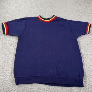 Vintage 70s Raglan Crew Neck Sweater Sweatshirt Adult Small Short Sleeve 60s